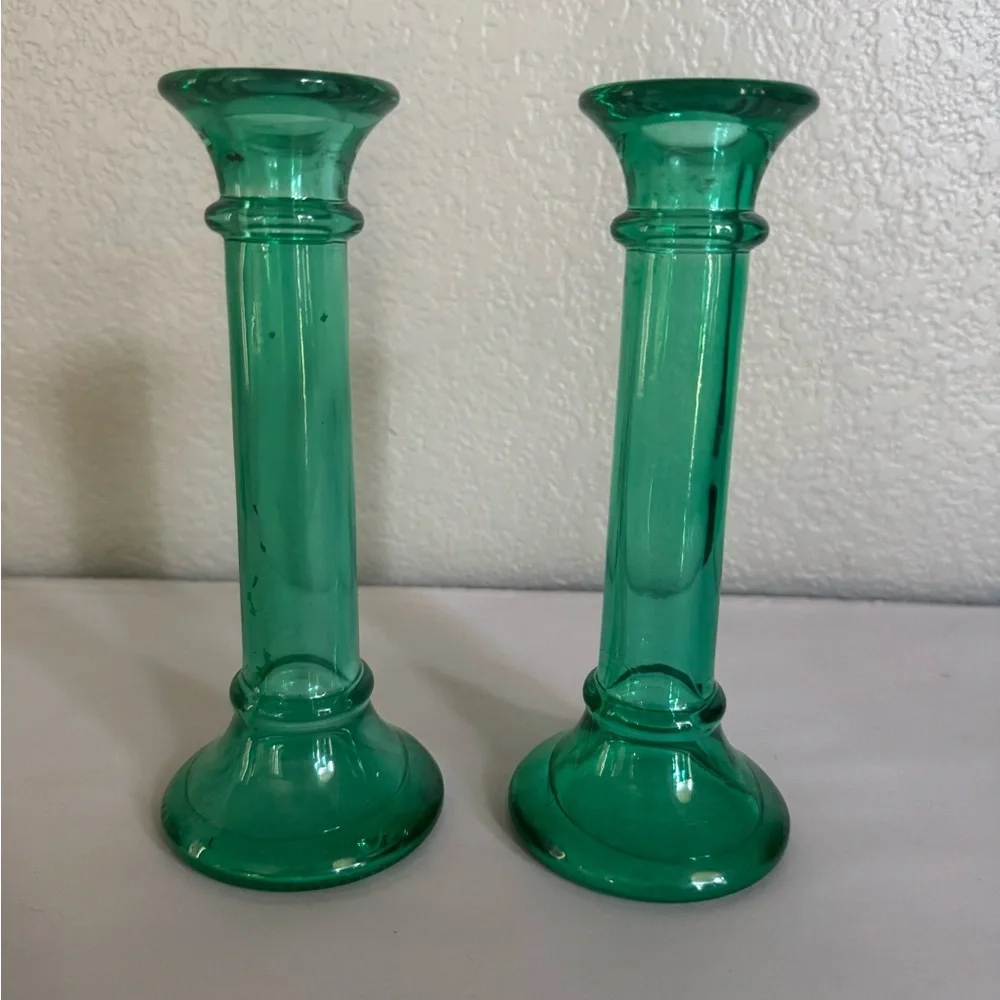Indiana Glass Evergreen Bud Vase/taper Candle Holder
